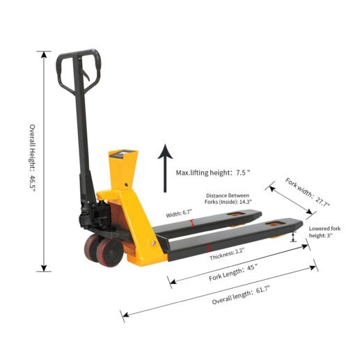 Scale Pallet Jack 4400 lbs Cap. 45*27'' - Image 5