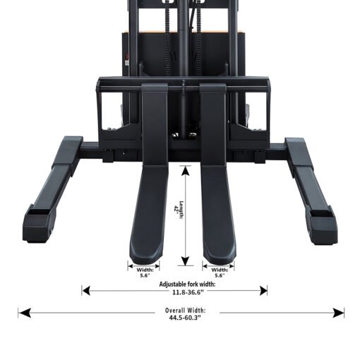 Semi-Electric Power Lift Straddle Stacker 3300Lbs 118"Lifting - Image 2