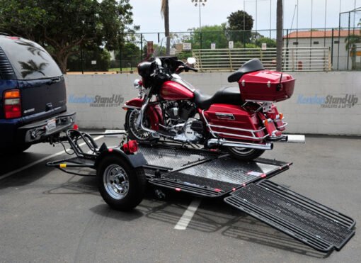 Dual Ride-Up SRL Folding Motorcycle Trailer - Image 4