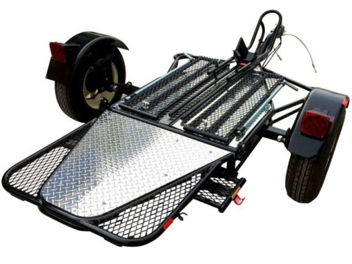 Alpha Sport Single Ride-Up Folding Motorcycle Trailer - Image 8