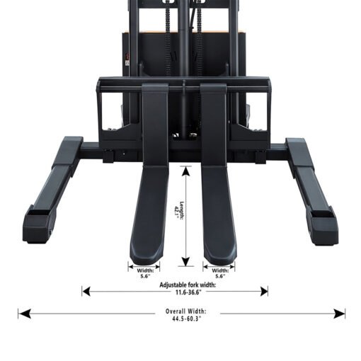 Semi-Electric Power Lift Straddle Stacker 3300Lbs 98"Lifting - Image 3