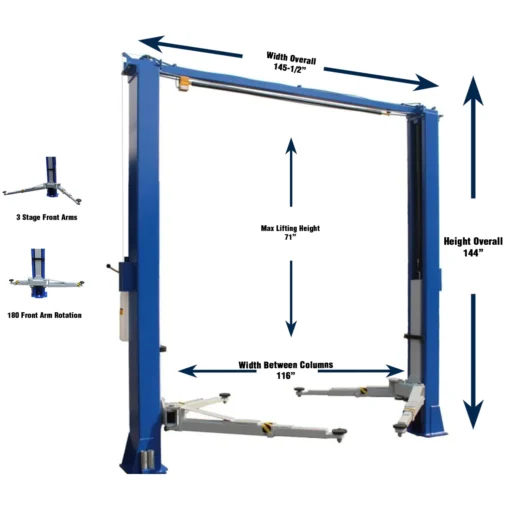 iDEAL TP10KAC-DX ALI Certified Two Post Overhead Automotive Lift - Image 7